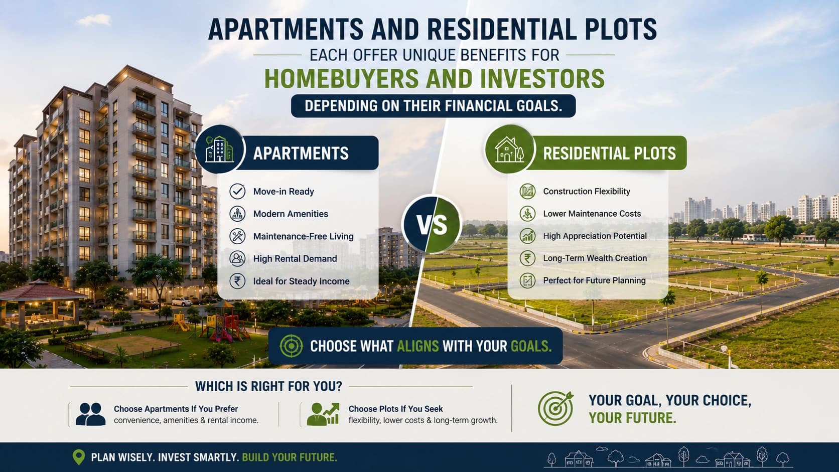 Apartment vs Plot comparison in Jaipur